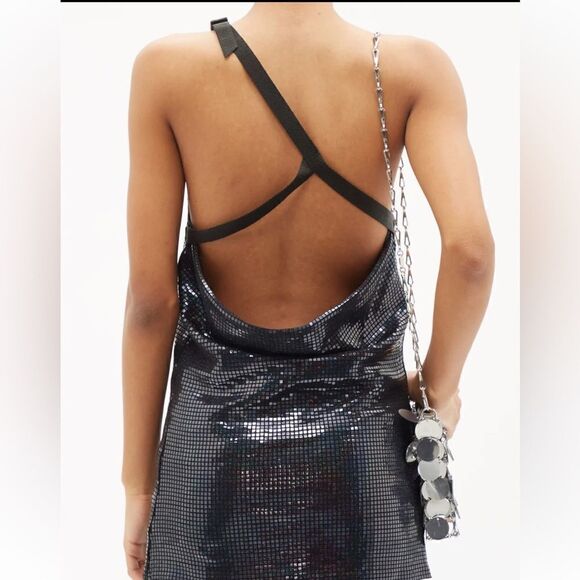 NEW Dodo Bar Or Vika Buckled Sequin Embellished Top One Shoulder Black Size 10 - Picture 14 of 14